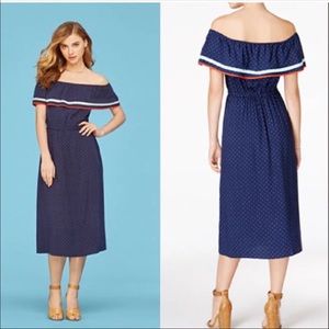 Maison Jules NWT Off the Shoulder Polka Dot Dress